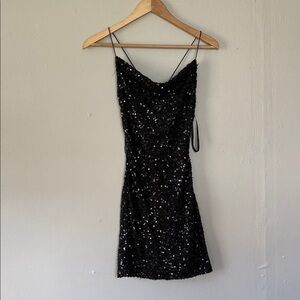Windsor Black Sparkle Mini Dress XS